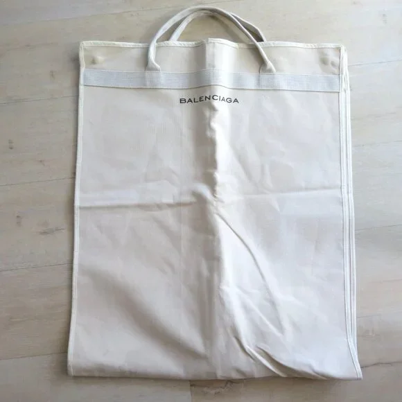 Balenciaga Logo Canvas Garment Storage Bag Dust Travel Suits Dress Coats 23 x55